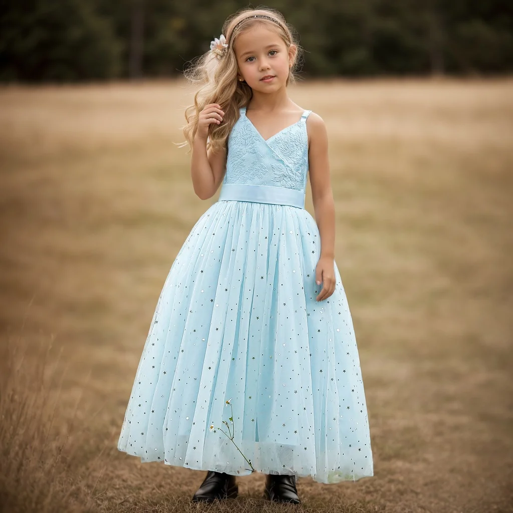 

Flower Girl Dress New Design Ball Gown Wedding Pageant Kids Beautiful Elegant Party Prom Tulle Formal Dance Princess Wholesale