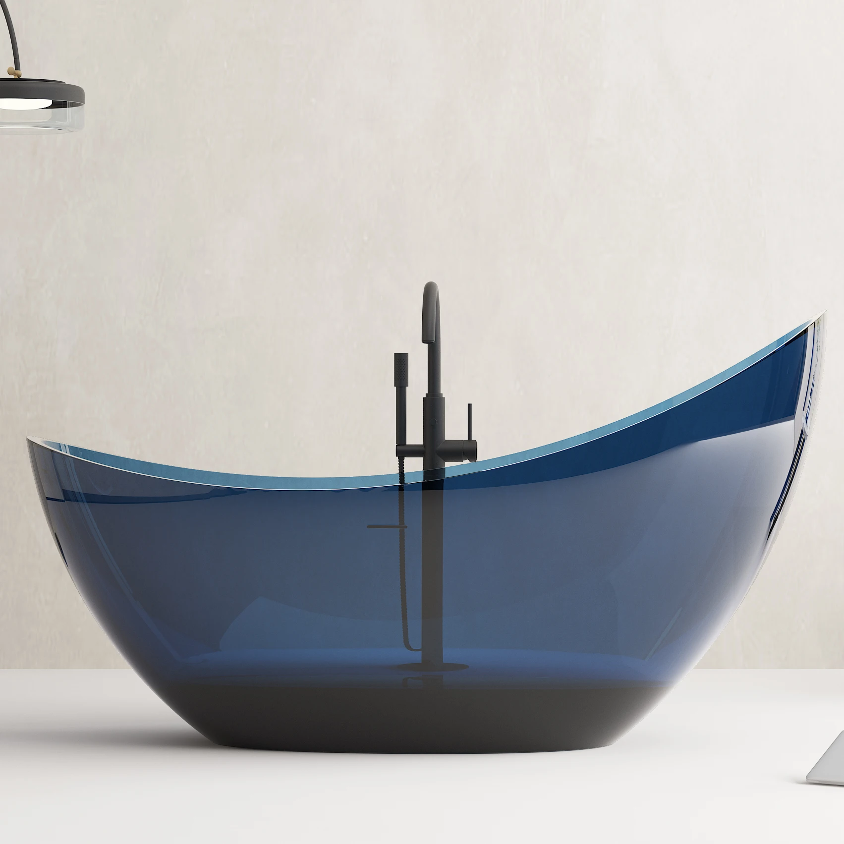Modern Solid Surface Transparent Freestanding Luxury Bathtub For Hotels With Eco-Friendly Soaking Function