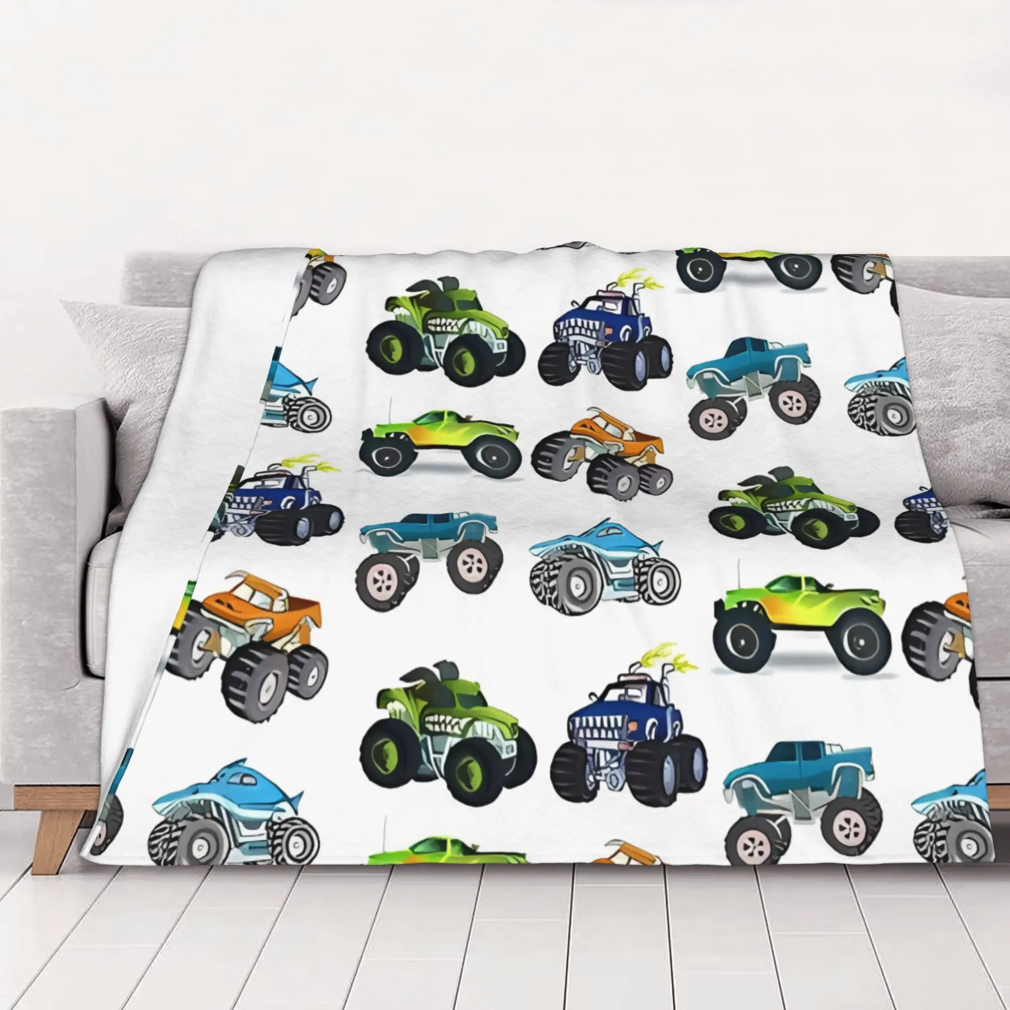 1PC home Cutecore Classic Monster truck Blanket Super Cosy Plush Home Living Room Sofa halloween