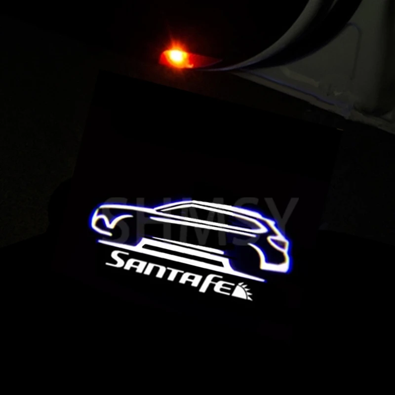 2 Stücke LED Autotür Willkommen Lichter Courtesy Projektor Geister Schatten Lampe Für Hyundai SANTAFE 2013-2017 2015 2016 2014 Zubehör