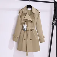 Women's Petite Cropped Windbreaker 2023 Spring New Style British Khaki Jacket Korean System Match Autumn/Winter Coat
