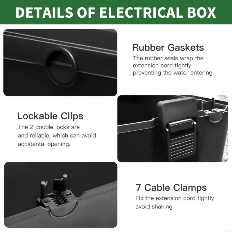 صندوق كهربائي خارجي مقاوم للماء بـ 7 منافذ لإضاءة حمام السباحة والحديقة يمكن تركيبه على الحائط #5