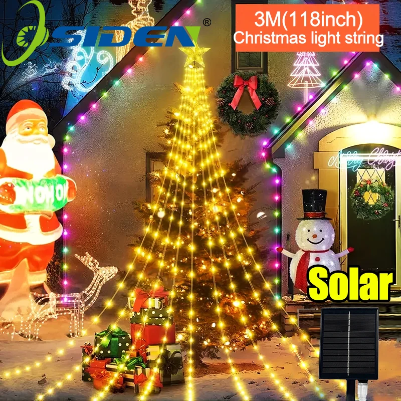 3M/2M Outdoor Christmas Decoration Light String IP67 LED Starry String Lights with Pentagram for Home Party Holiday Lighting