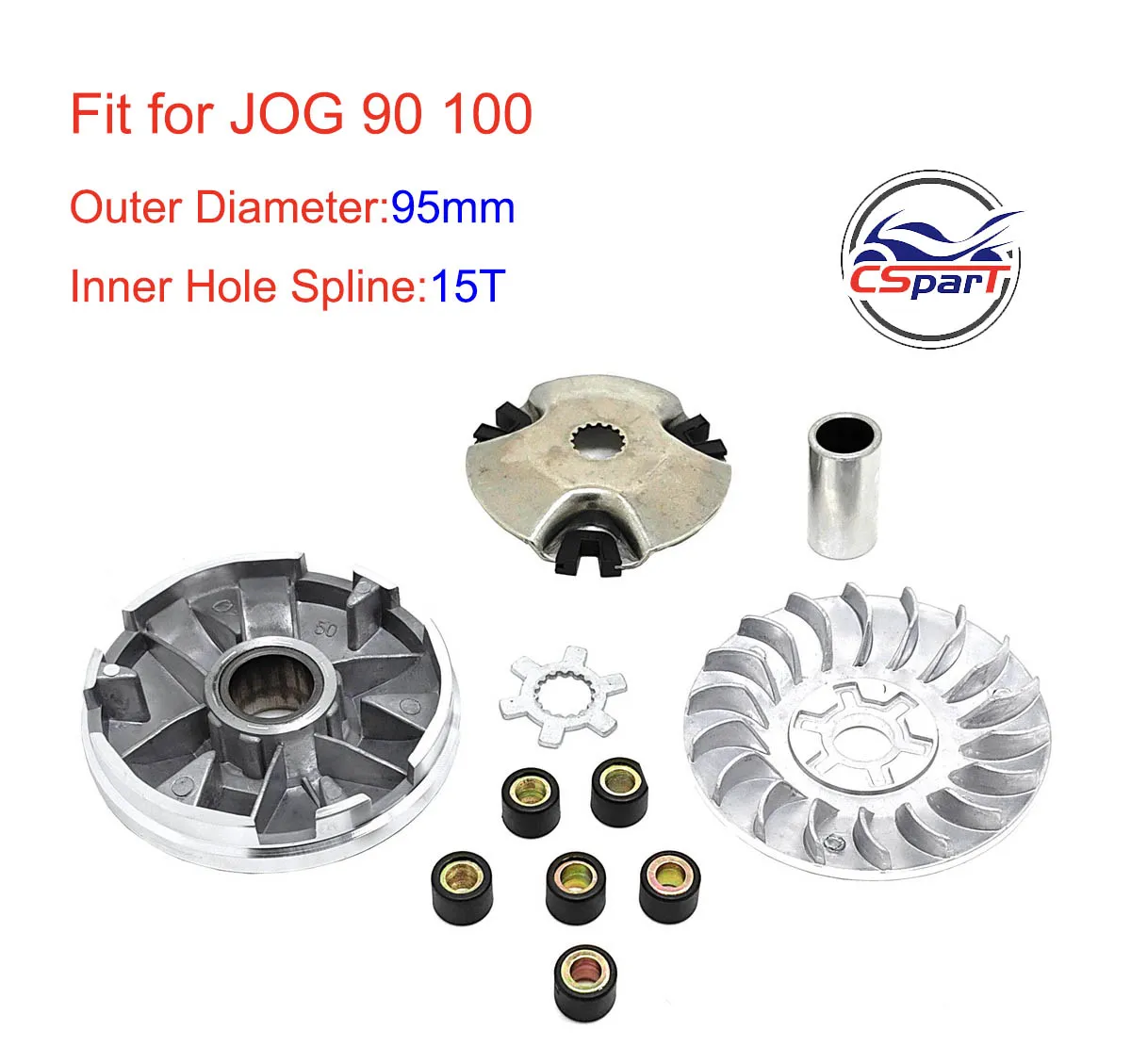 95MM 15T 17T Variator Kit  JOG 50 90 100 1E50QMF 1E52QMG  Tgb Verucci Qingli  Vento Keeway Kazuma ATV Buggy Go Kart Scooter