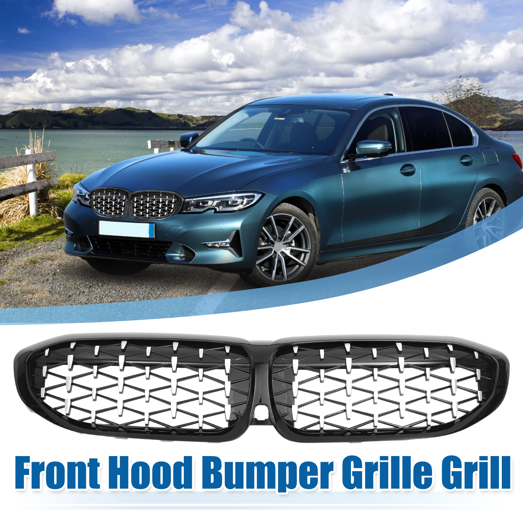 UXCELL 1 Pcs Front Hood Bumper Grille Grill for BMW 3 Series G20 2019 2020 2021 2022 2023 51138072085