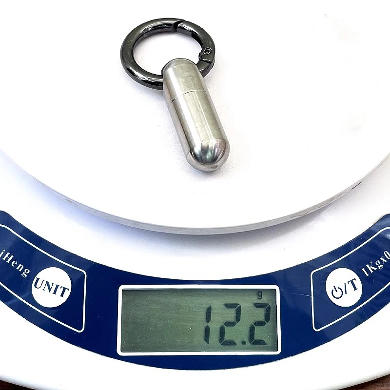 Titanium Alloy Waterproof Pill Capsule Key Chain Pendant Small Medicine Box Portable Travel Storage - view 2