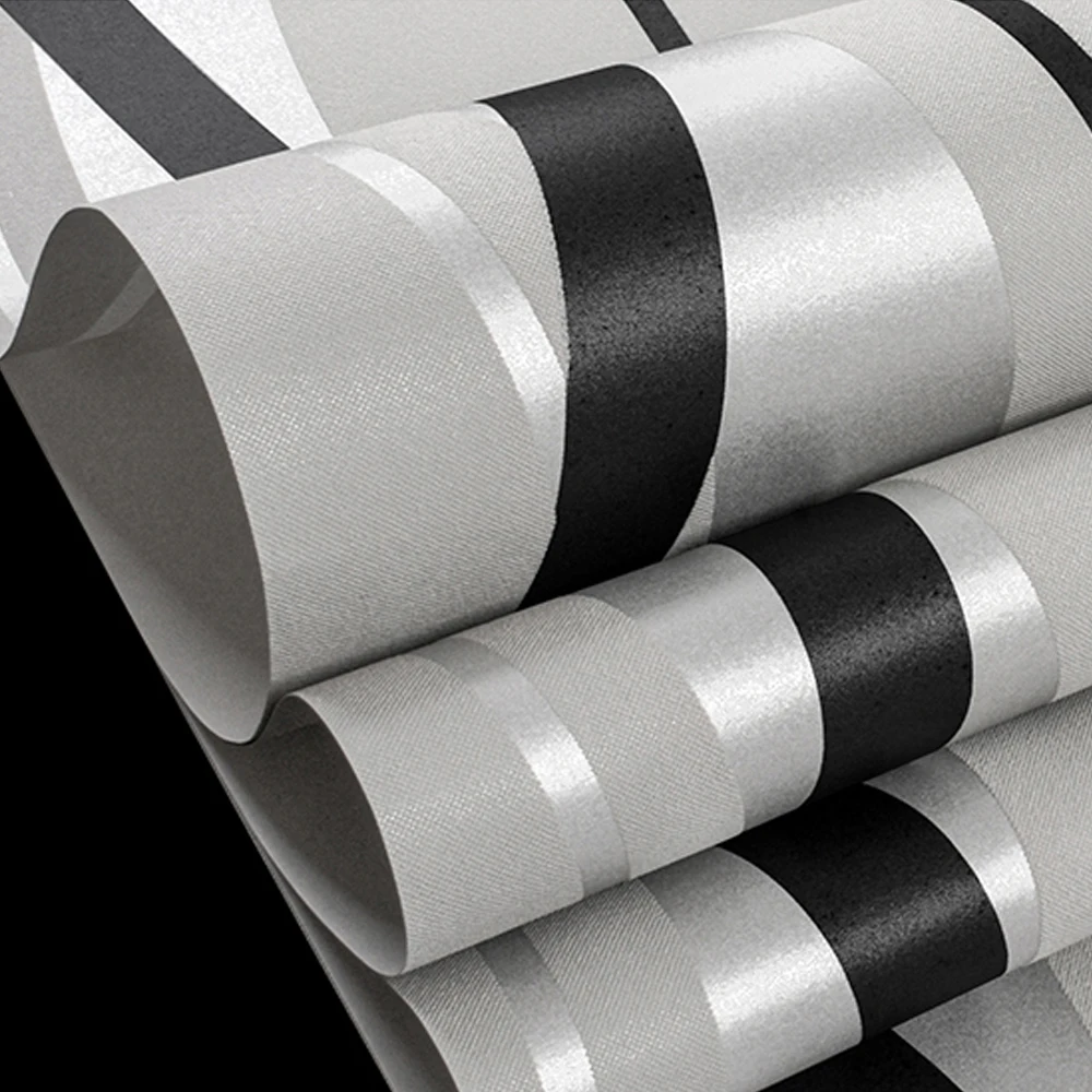 Modern Wavy Line Wallpaper Black Silver Striped Wall Paper Luxury Living Room TV Background Mural Waterproof Papel De Parede