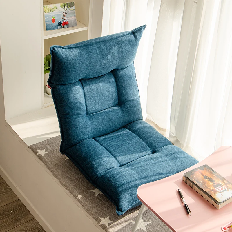 ‌Japanese Floor Lounger Sofa - Foldable Tatami Chair with Backrest, Single Bed Seater for Bedroom, Balcony & Bay Window