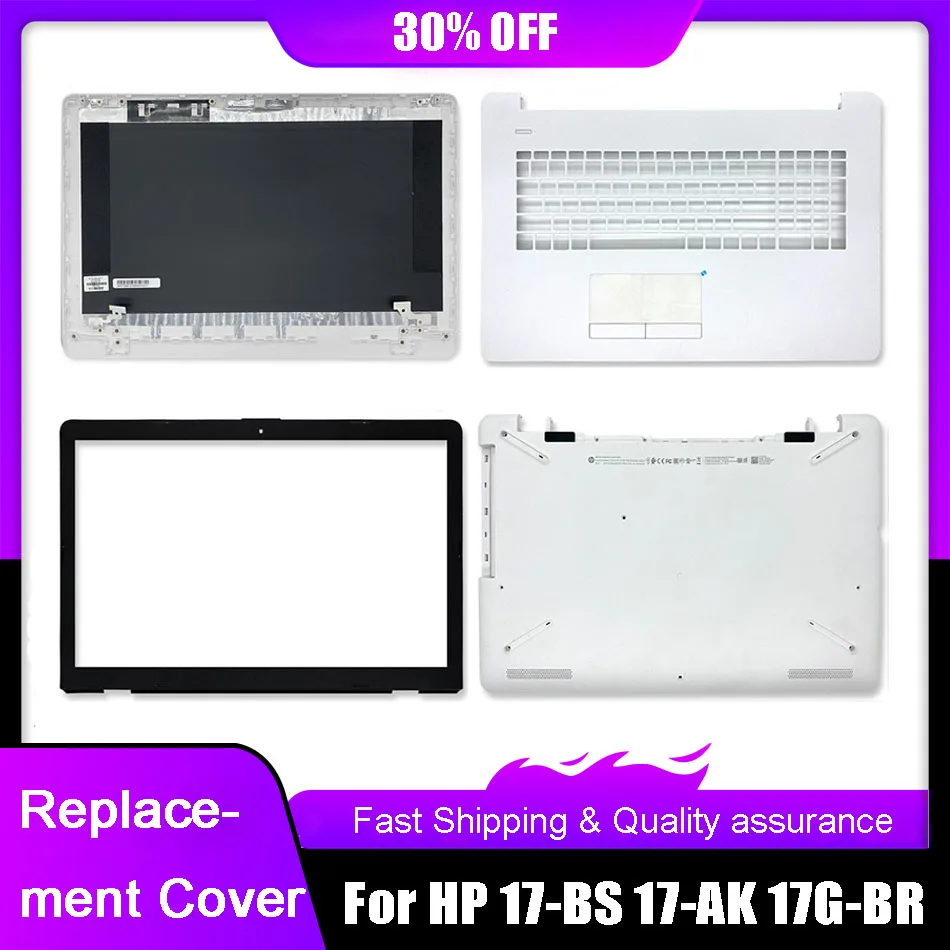 New Laptop Back Cover For HP 17-BS 17-AK 17G-BR TPN-W130 TPN-C129 Front Bezel Palmrest Upper Bottom Case Hinges White