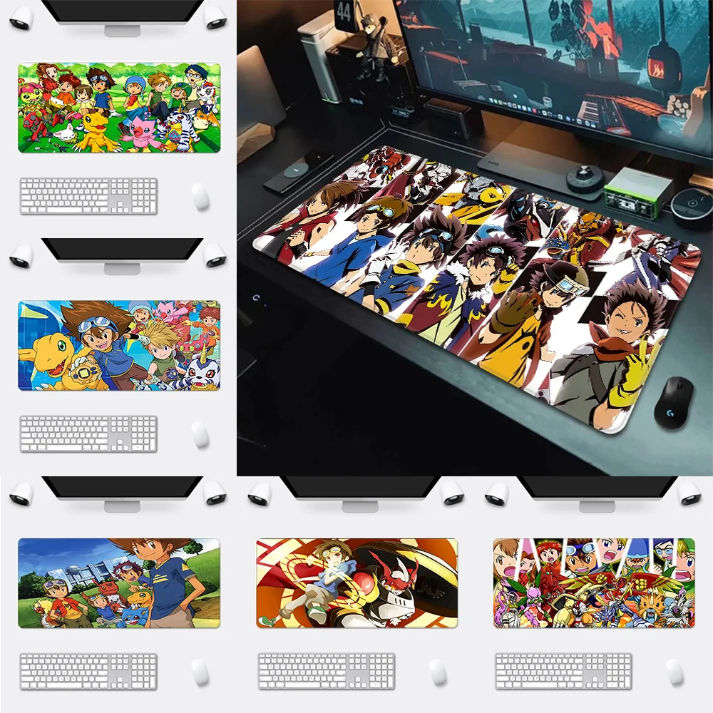 Anime Digimons Mousepad HD Printing Computer Gamers Locking Edge Non-slip Mouse Pad XXL90x40cm Keyboard PC Desk Pad