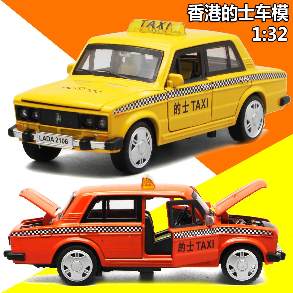 1:32 Lada Taxi Alloy Model Car Miniature Metal Retro Vehcile Classic Simulation Collection New Gift for Boy Hottoys