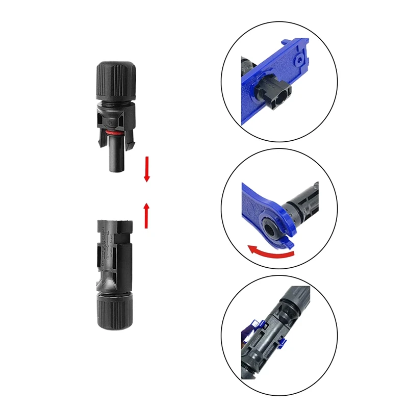 Solar Connectors Y Type1 Way 3 Photovoltaic Connector Solar Panel Connector Photovoltaic Connector Wrench