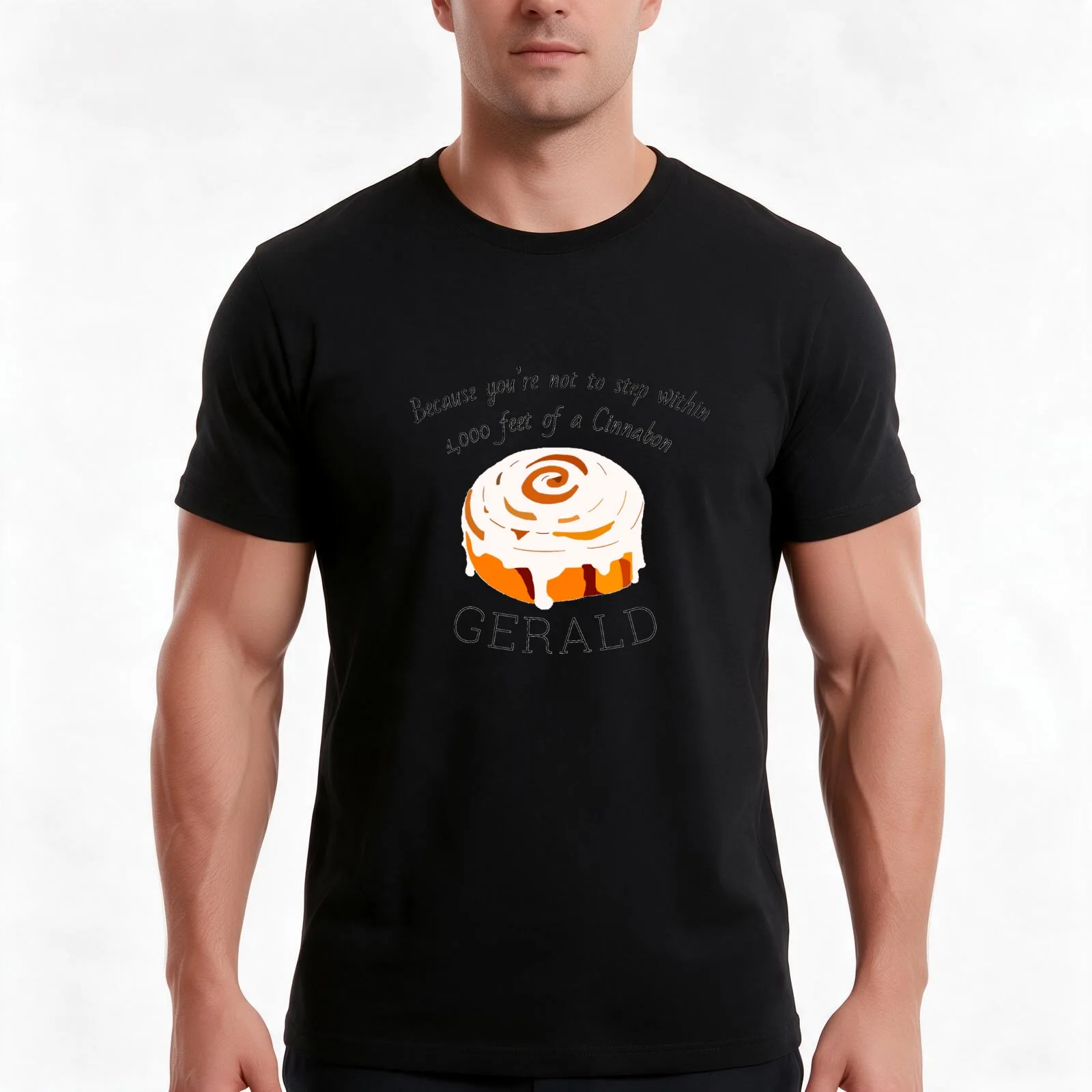 Black Friday - Gerald’s Cinnabon T-Shirt, Summer Casual Cotton Tee, Oversized Streetwear Tops, Vintage Graphic Print
