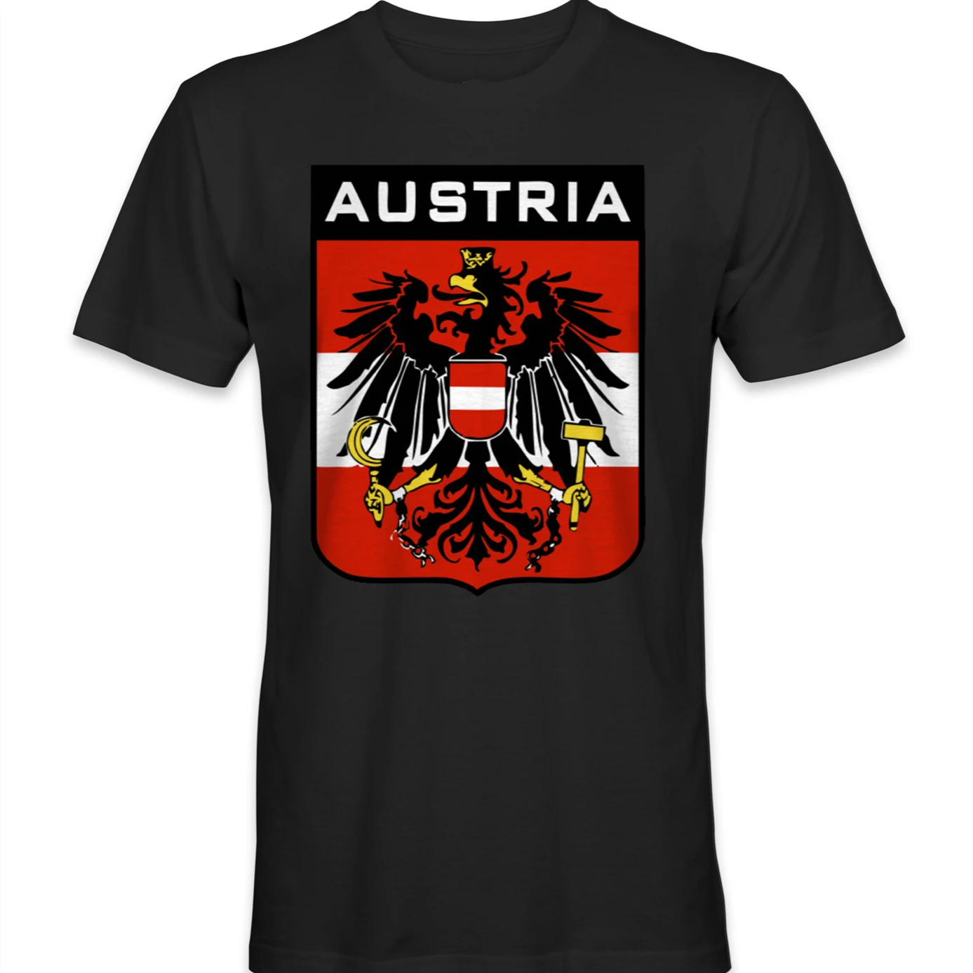 Austrian State Flag T-Shirt Men's 100% Cotton Casual T-shirts Loose Top Size S-3XL