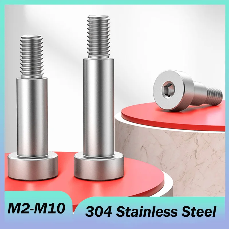 304 Stainless Steel Hex Hexagon Socket Cap Head Roller Bearing Shoulder Screw Stuff Screw Allen Bolt M2 M2.5 M3 M4 M5 M6 M8 M10