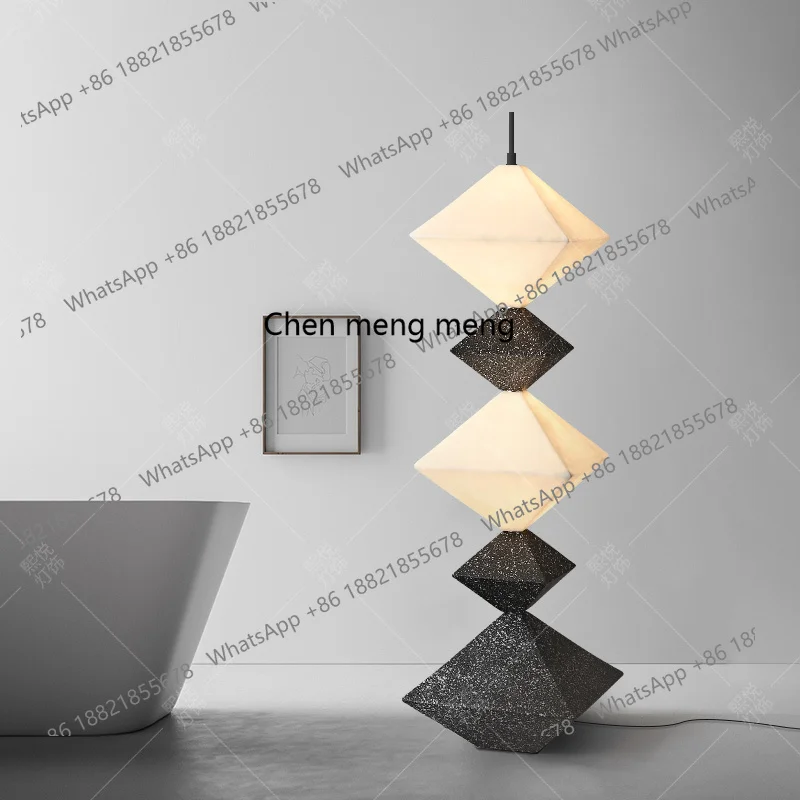Italian living room floor lamp modern simple high-end sofa next to black atmosphere minimalist