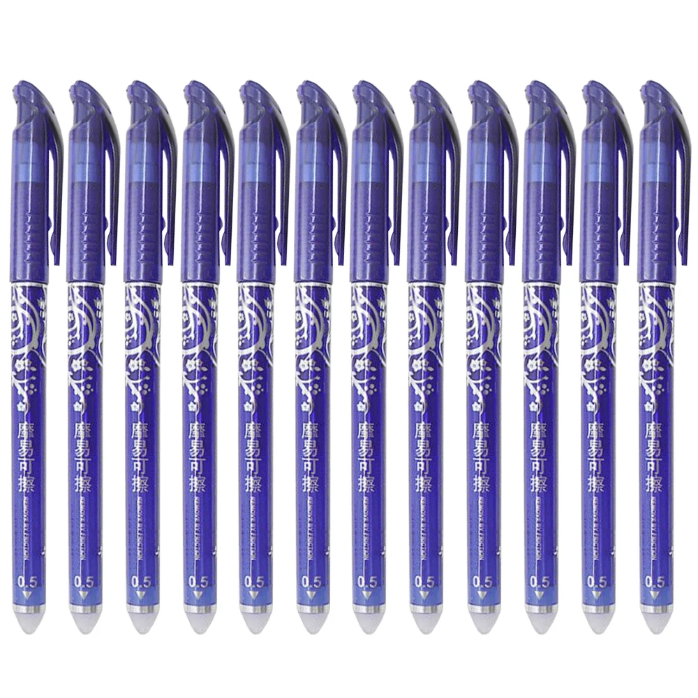 

12 Pcs/box Gel Pen Blue Ink 0.5/0.38mm Washable Handle Erasable Pens Refill Rods for School Office Pen Cute Stationery