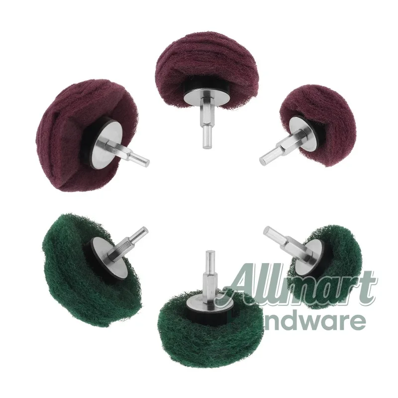 

6-piece set of 180 # and 320 # grinding head mushroom shaped scrubbing pad nylon fiber cleaning cloth