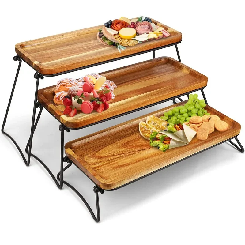 Dinner plate portable wooden snack plate western plate outdoor camping picnic table