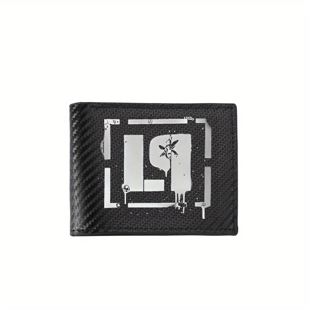 Black shapes abstract bright white simple form Men's Wallets Simple Business Modern Stylish Printing Design Gifts For Father Boy