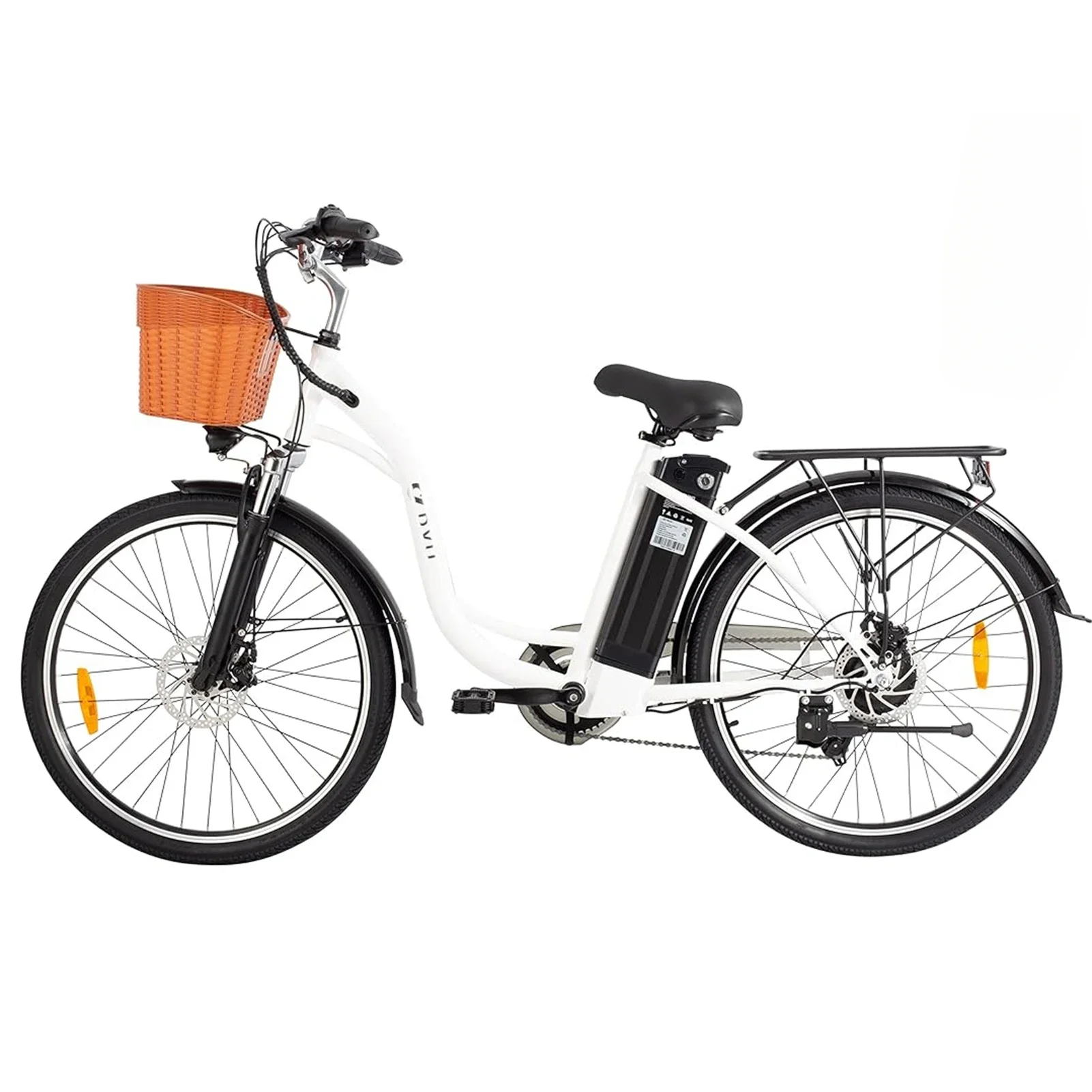 

EBike 26" 12.5Ah 36V 350W Smart Electric Bicycle 6 Speed Fashion City Urben E-Bike with Basket for Women Commuter Shopping