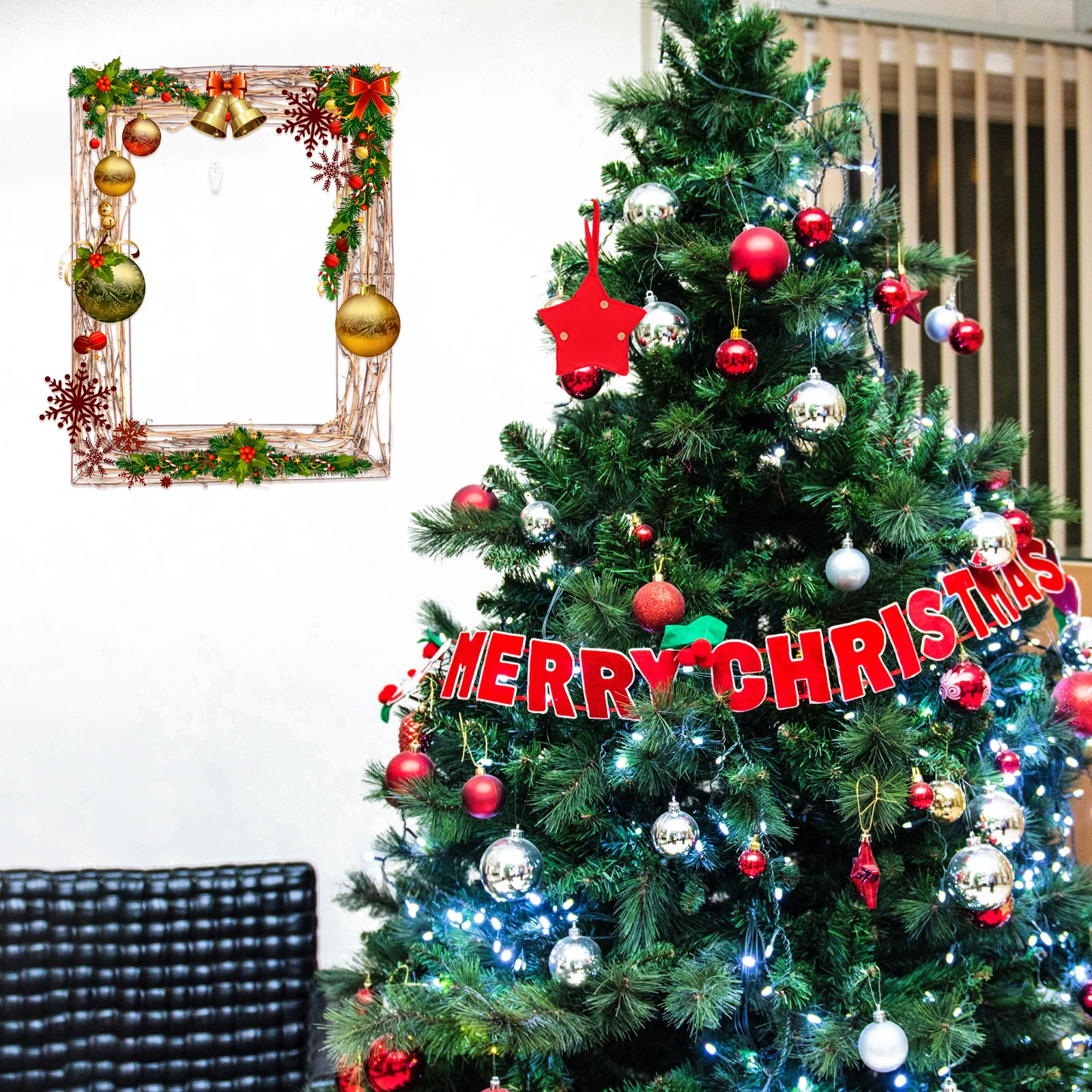 

1pc Natural Wreath Base Christmas Decoration Indoor Ornament DIY Garland Frame Rustic Door Wall Holiday Decorations Craft Spring