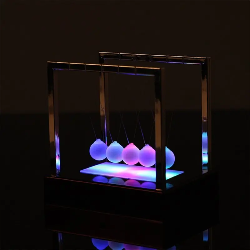 Most-Motion LED Swinging Cradle Balance Balls Pendulum Physics Science Balls, Ball Art For Education
