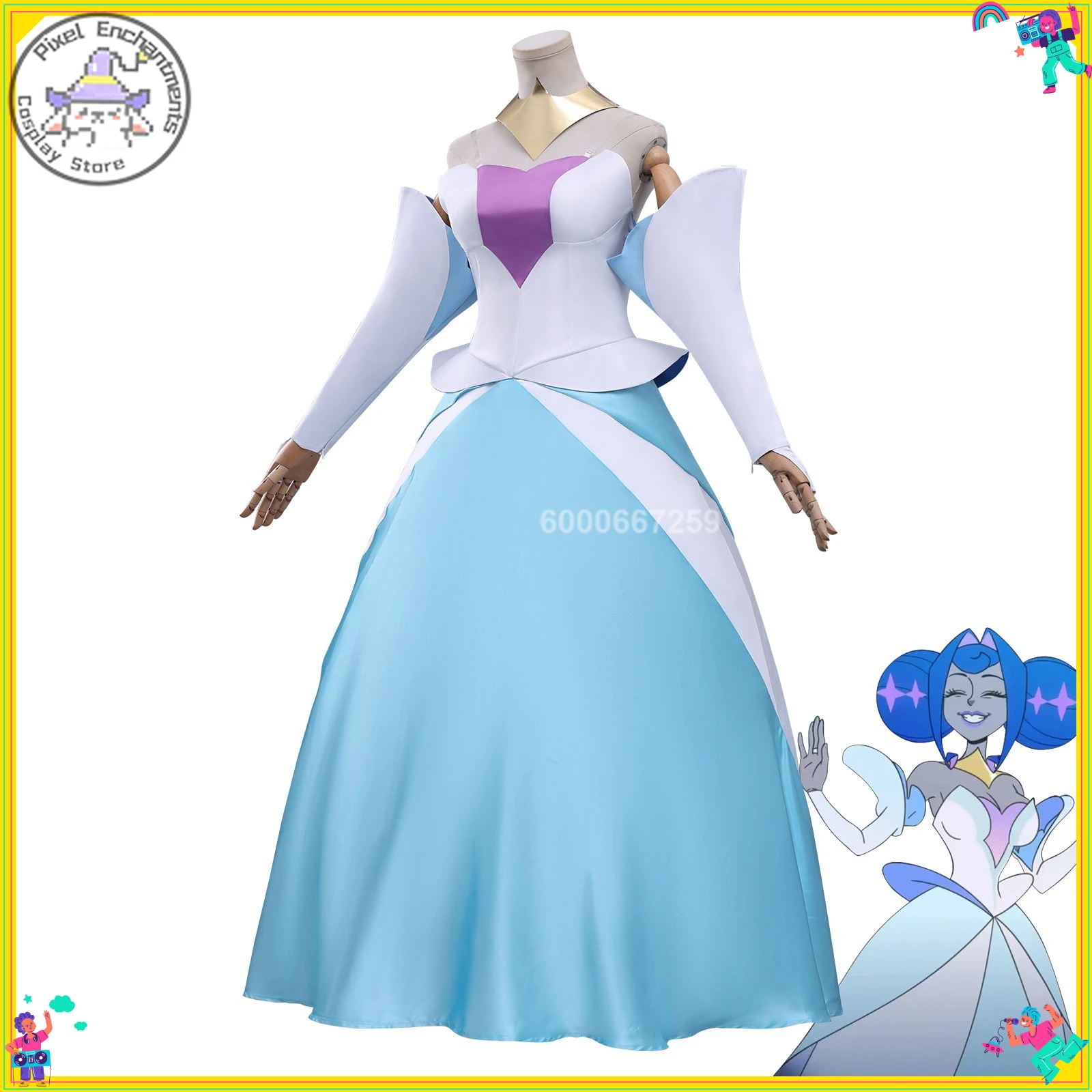 

Hot Anime Cosplay Costume Guinevere Role Playing Outfit Blue Princess Dress Outfit for Women Halloween Comic Con Party Suits