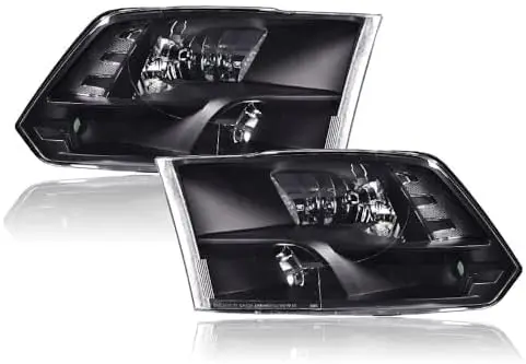 

Headlights Compatible with Dodge Ram 2009-2012 1500 2500 3500 /Fit New Body,not fit dual beam,not fit one hole(Clear lens Black
