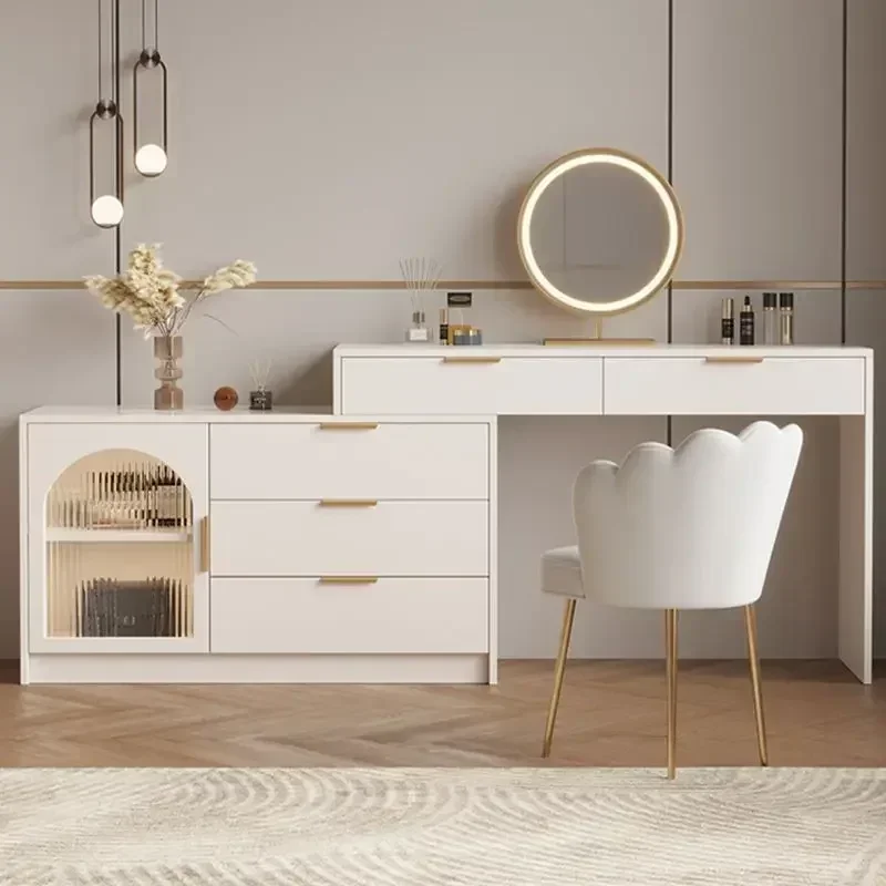 Modern Dresser Makeup Tables Vanity Storage Led Mirror Drawer Makeup Dressing Table Nordic Bedroom Vestidores Luxury Furniture