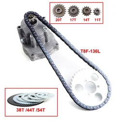 1 Set T8F Clutch Drum Gear Box Sprocket with chain for 33cc-49cc Ty Rod II Go Kart Mini Moto Dirt Bike Scooter Xtreme ATV buggy