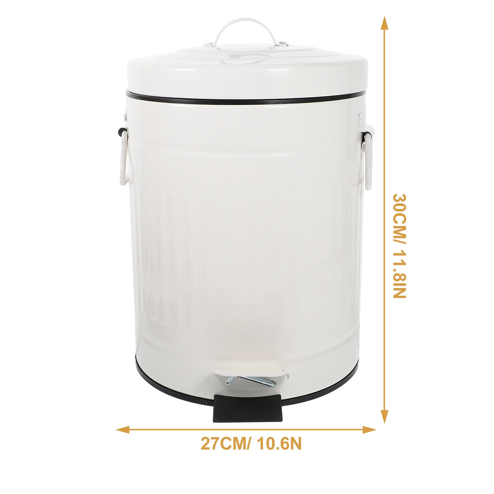 

Round Step Trash Can Large Capacity Metal Pedal Garbage Bin Slim Design for Bathroom Kitchen Bedroom Office Trash Can