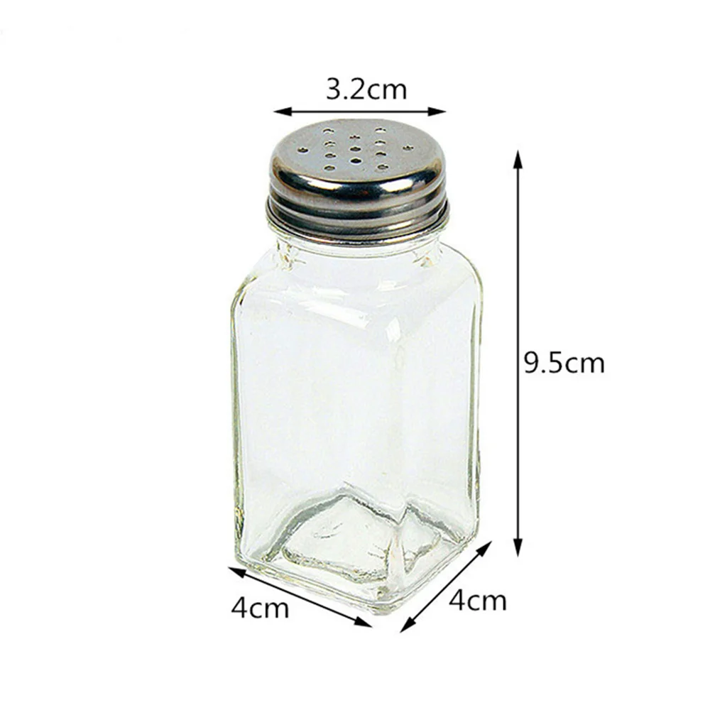 Glass Seasoning Bottle Black And White Salt Pepper Shaker Kitchen Condiment Bottle Storage Bottle Seasoning Tools