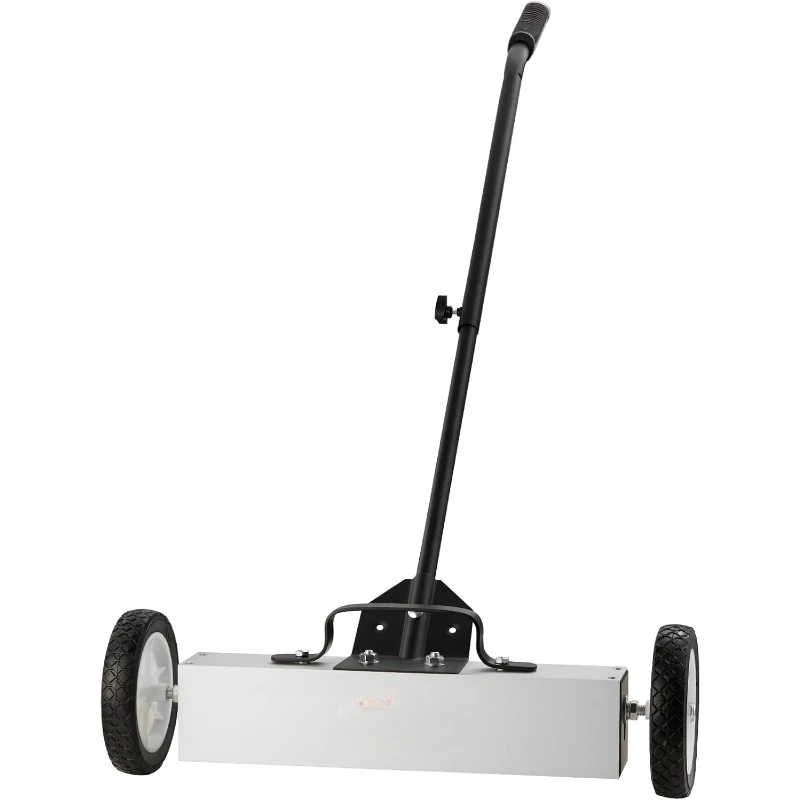 45Lbs Rolling Magnetic Sweeper with Wheels, Push-Type Magnetic Pick Up Sweeper, 18-inch Large Magnet Pickup Lawn Sweeper