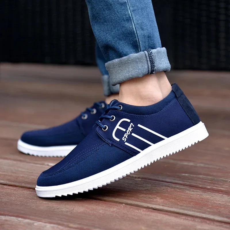 

Summer Men's Shoes Breathable Casual Anti-skate Flat Canvas Shoes Men's Running Shoes Fashion Lace Up Footwear Zapatos Hombre