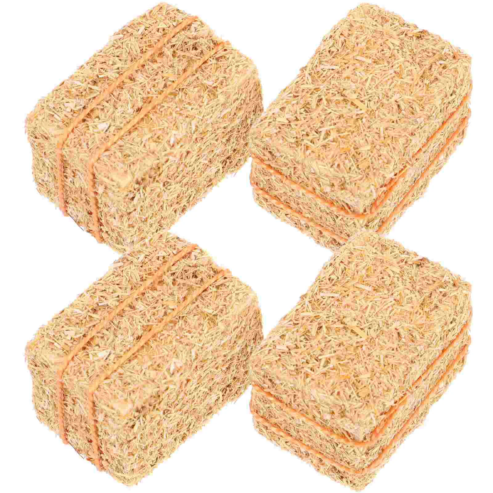4 Pcs Dollhouse Haystack Miniature Bales Accessories Girl Toys Prop DIY Fake Decor Artificial Sand Table Ornaments