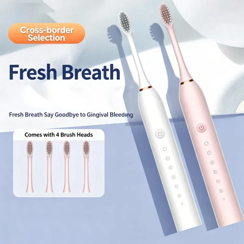 

Rechargeable Electric Toothbrush, Smart Sonic Toothbrush with Soft Bristles for Adults & Kids, Couple‑Friendly Design