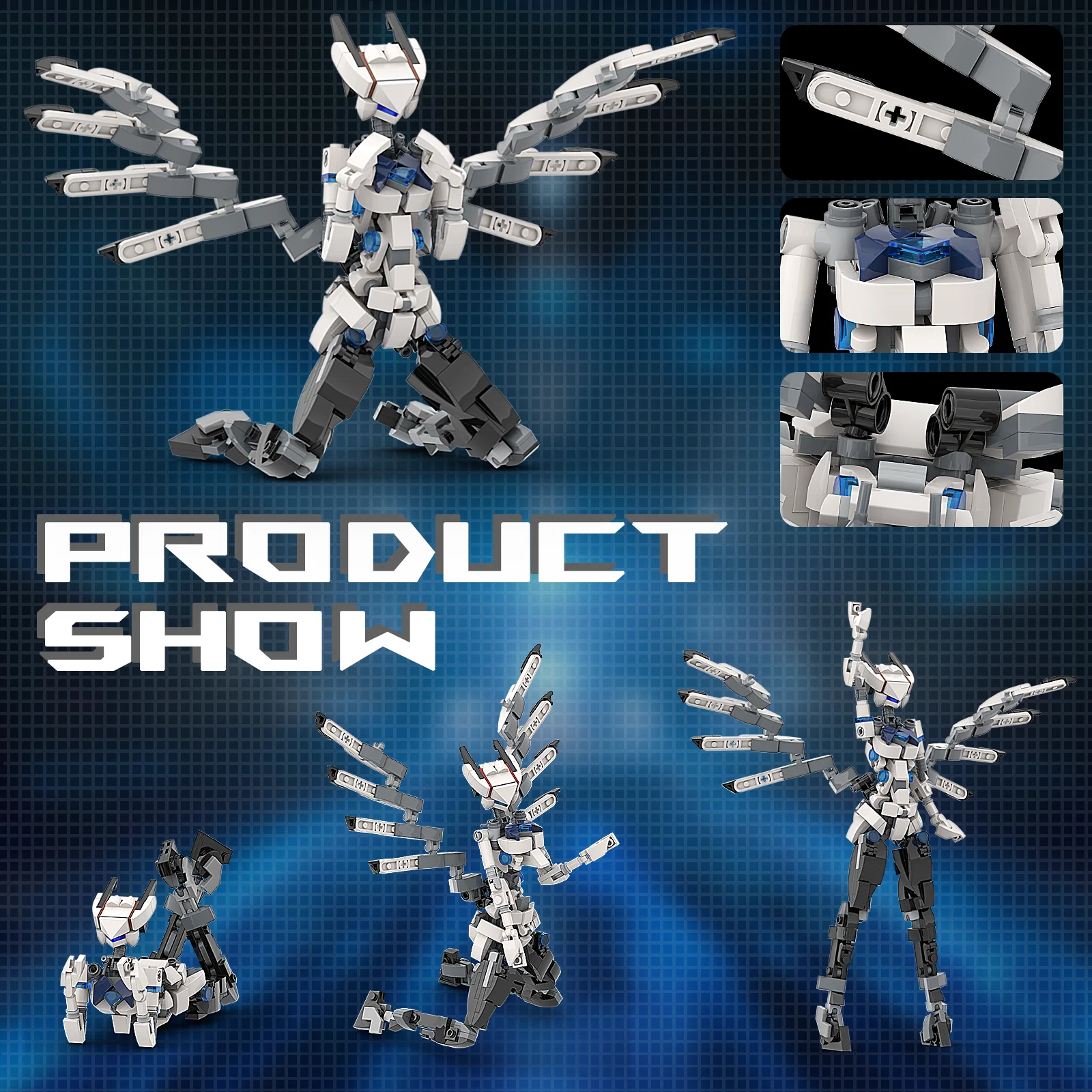 Angel Bunny Girl Mecha Mobile Suit Robot Building Blocks Anime Figure Birdy Armor Wing Knight Bricks Toy For Children Adult Gift