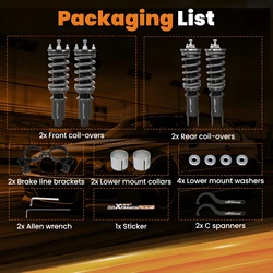 Maxpeedingrods T7 Coilovers Struts Shocks Kit For Honda CR-X 1988-1991 ED EE EF For Honda Civic 1996-2000 EJ EK EM