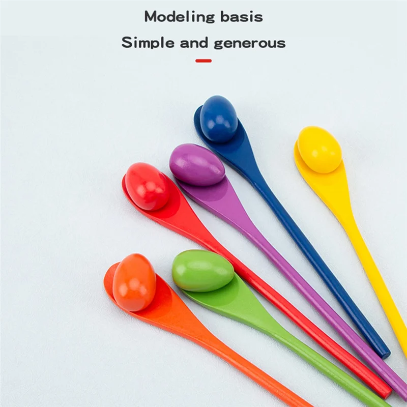 Juego de 6 huevos y 6 cucharas de juguete para niños, juguetes de equilibrio, juegos de equipo al aire libre, juegos interactivos para niños