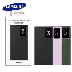 Funda Original para teléfono inteligente Samsung Galaxy S23 Ultra Smart View S23Ultra 5G S-View con ranura para tarjeta y ventana de visualización