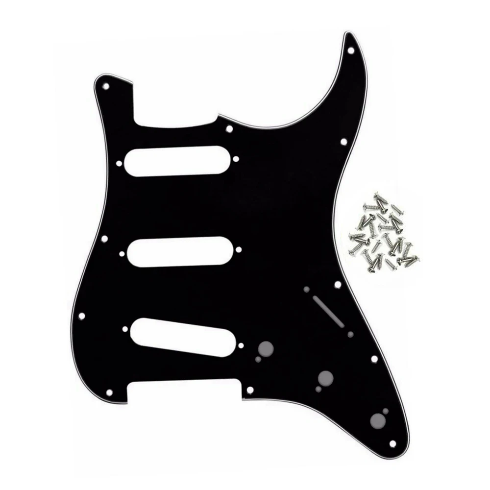 1pcs Electric Guitar Pickguard 3 Ply 11 Holes SSS for FD ST Style Guitar Parts with Screw