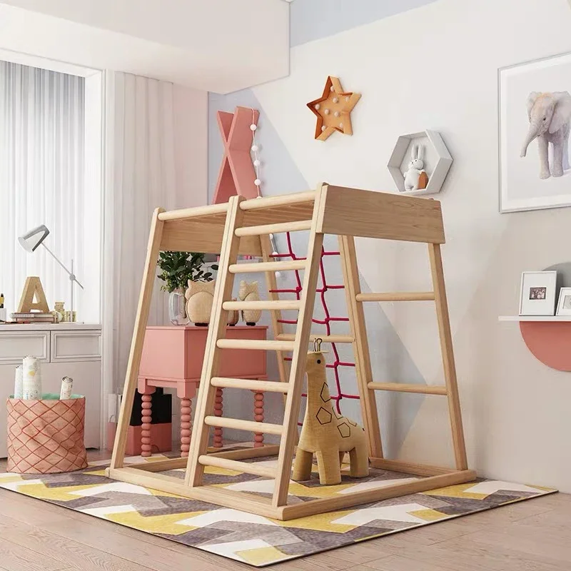 

Wooden Climbing Frame And Ramp Multifunctional Climbing Jungle Play Gym Playground Indoor Equipment Wooden Kids Climbing Set