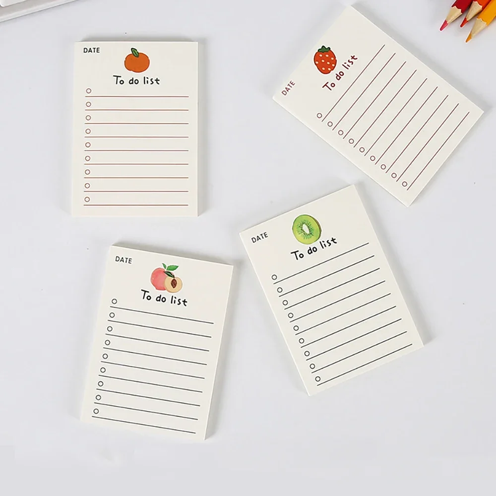 Simple Memo Pad Note Book Tearable Not Sticky Kawaii Decoration Sticky Notes Fruit Hand Account Memo Message Paper To Do List