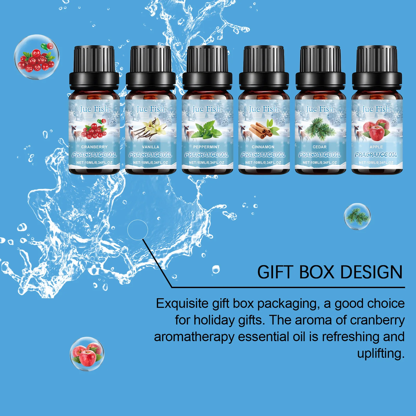 Winter Fairyland Fragrance Oil Set Pure Organic Plant Extract Christmas Gift Oil for Diffuser Humidifier Candle Soap Making image 5