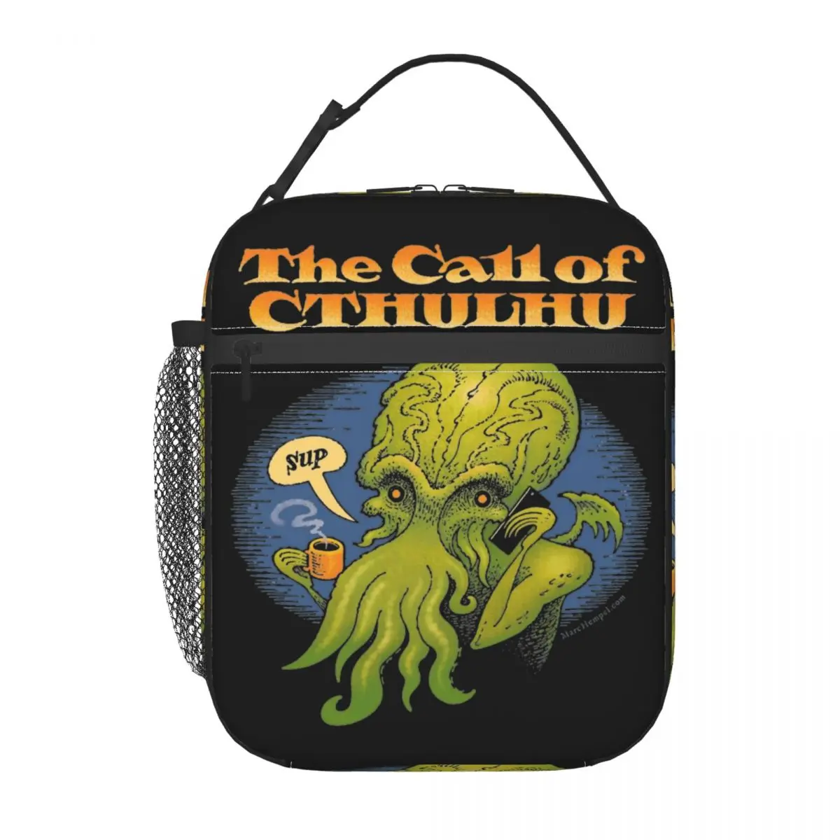 Insulated Lunch Bags Green Octopus The Call Of Cthulhu Merch Food Box Fashion Thermal Cooler Lunch Box For Office