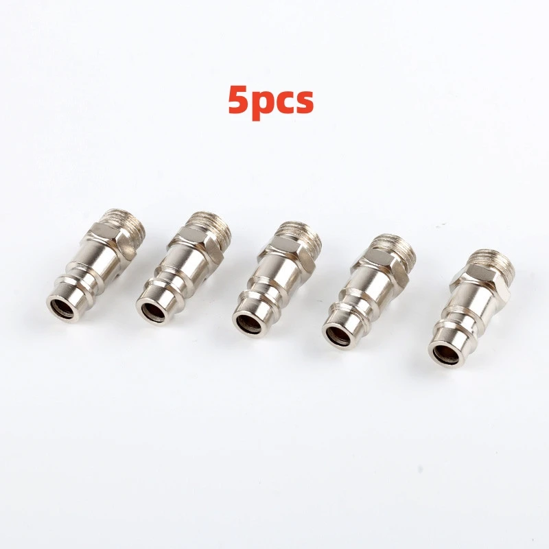 5Pcs 1/4in Quick Release Pneumatic Fitting EU Euro Type Quick Coupling Connector Coupler for Air CompressorMale Thread Male