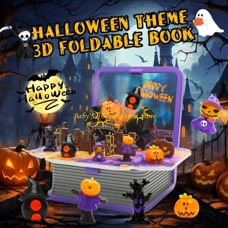 23GD Skeleton Specter Foldable Book Scene Paper Craft Decor