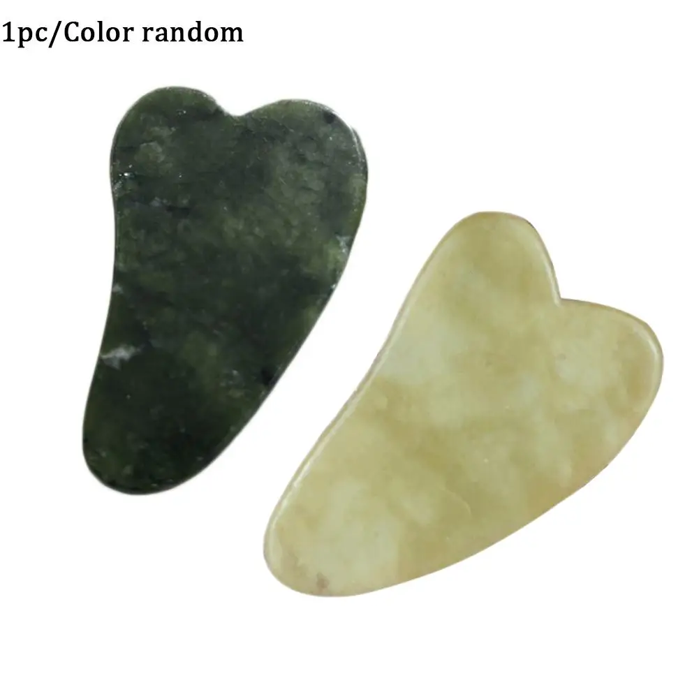 Natural Jade Gua Sha Stone - Facial Lifting & Anti-Aging Massage Tool for Face, Neck, Eye, Body Relaxation & Acupoint Care