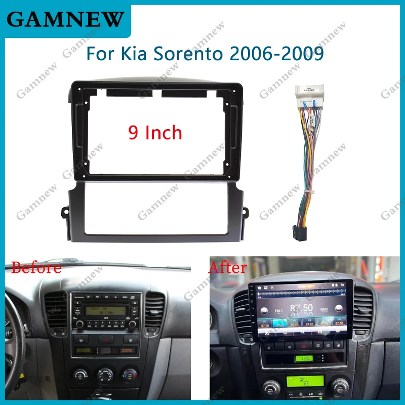 

9 Inch Car Frame Fascia Adapter Canbus Box Decoder Android Radio Audio Dash Fitting Panel Kit For Kia Sorento 2006-2009